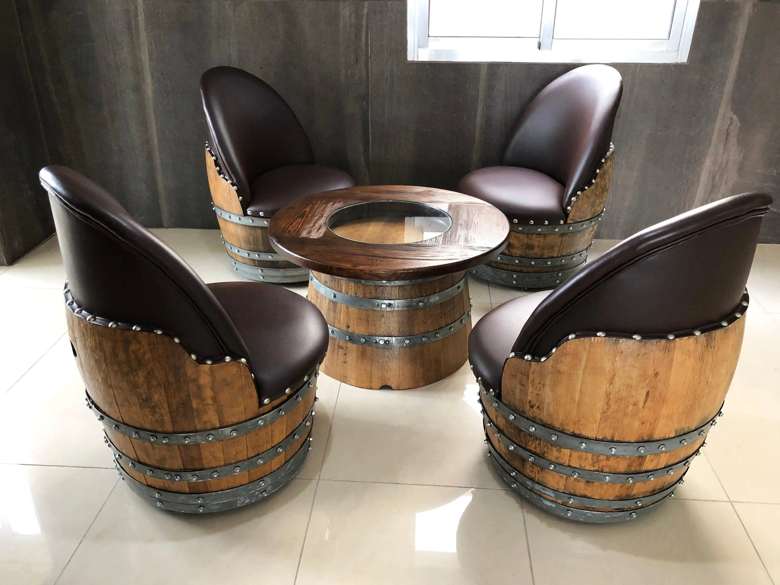 Wine Barrel Chair Brown