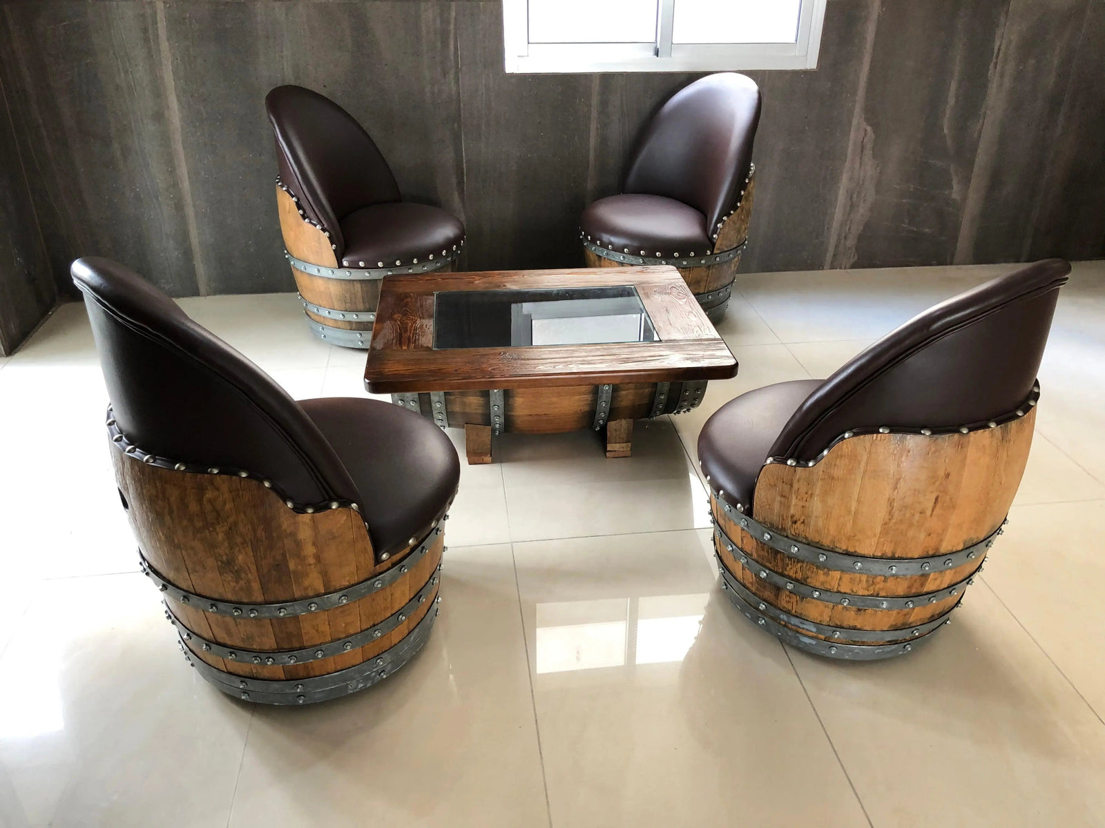 Wine Barrel Chair Brown