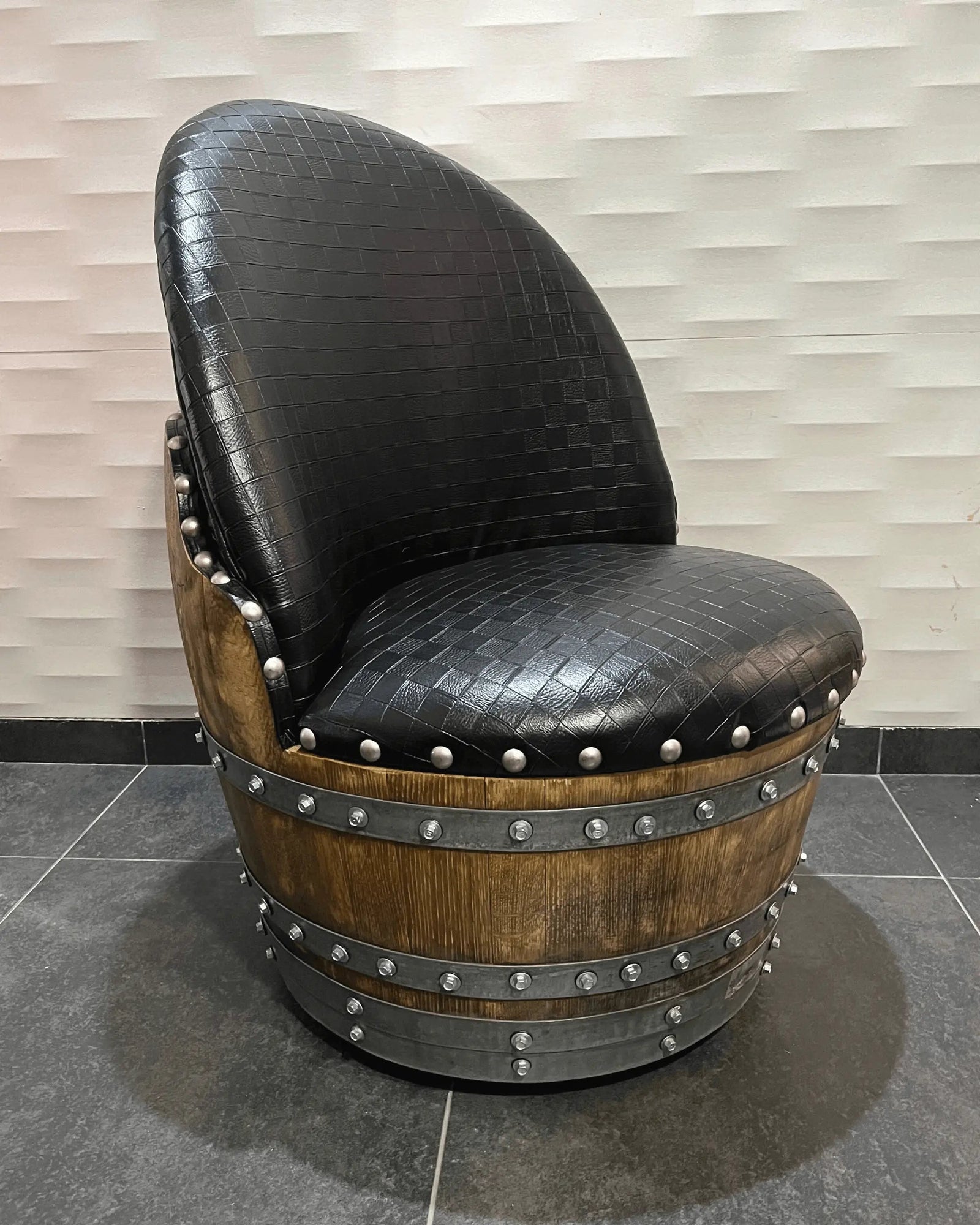 Wine Barrel Chair Checkered Black (Limited Colorway)