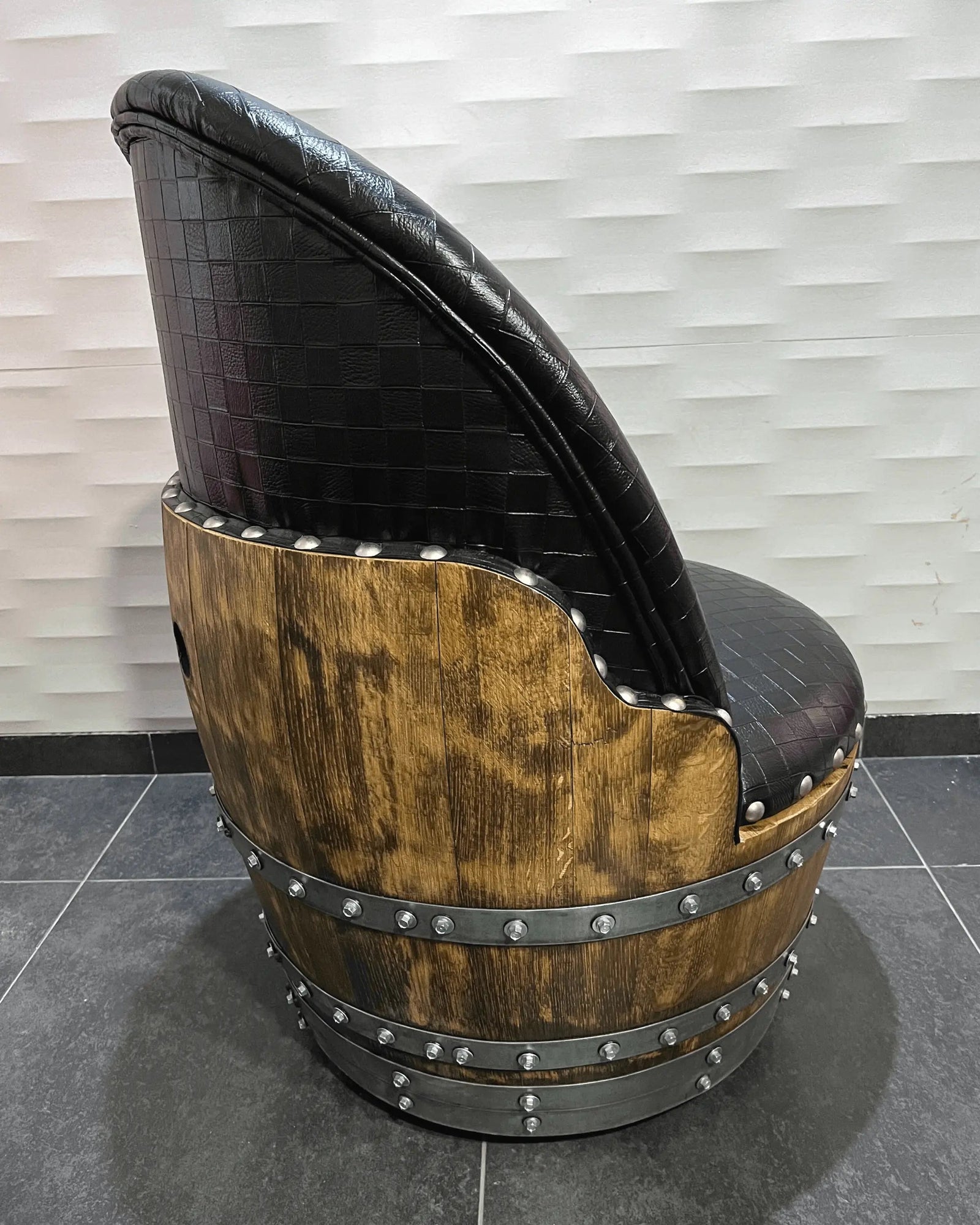 Wine Barrel Chair Checkered Black (Limited Colorway)