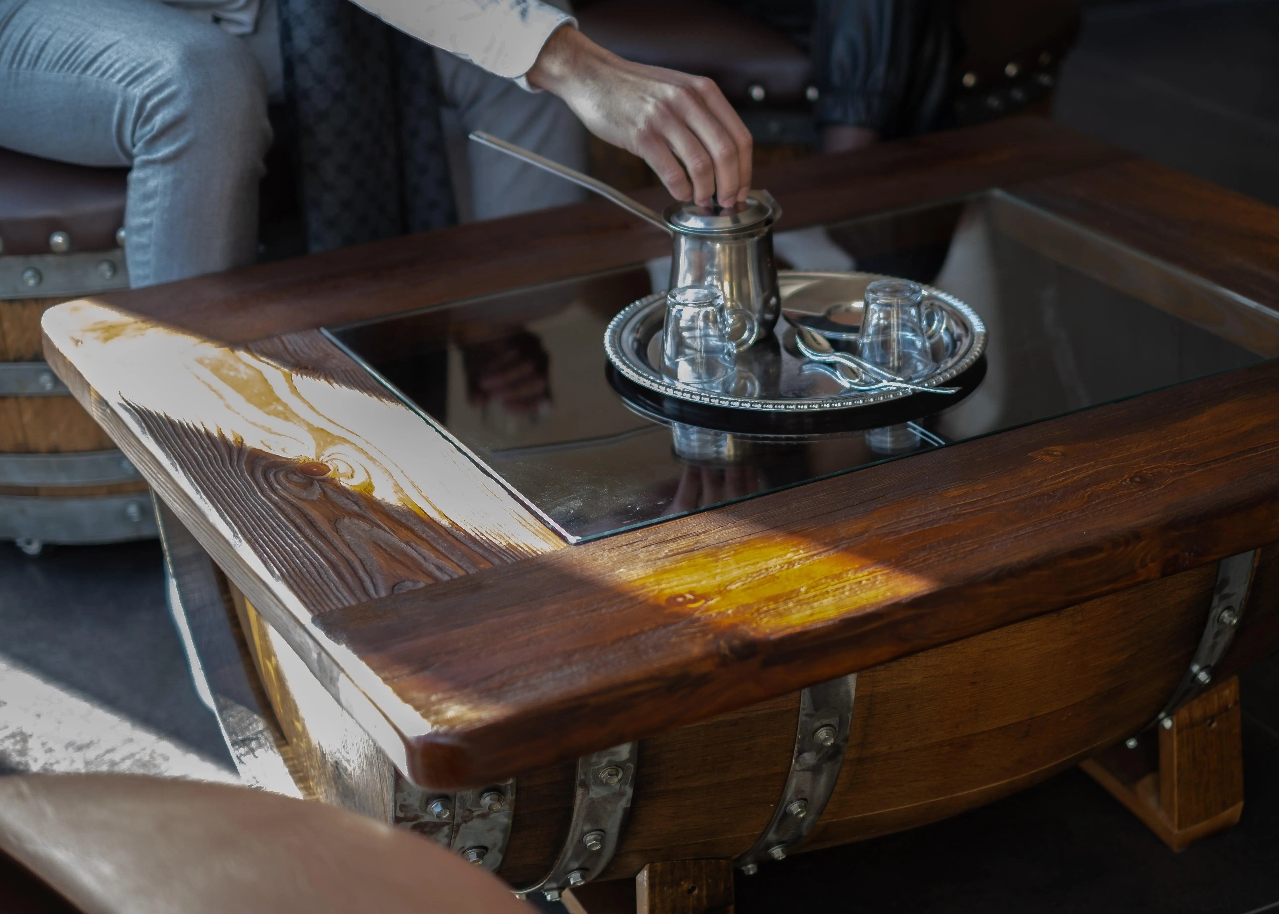 Wine Barrel Coffee Table (January Pre-Order)