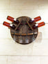 Wine Barrel Head Bottle-Glass Display