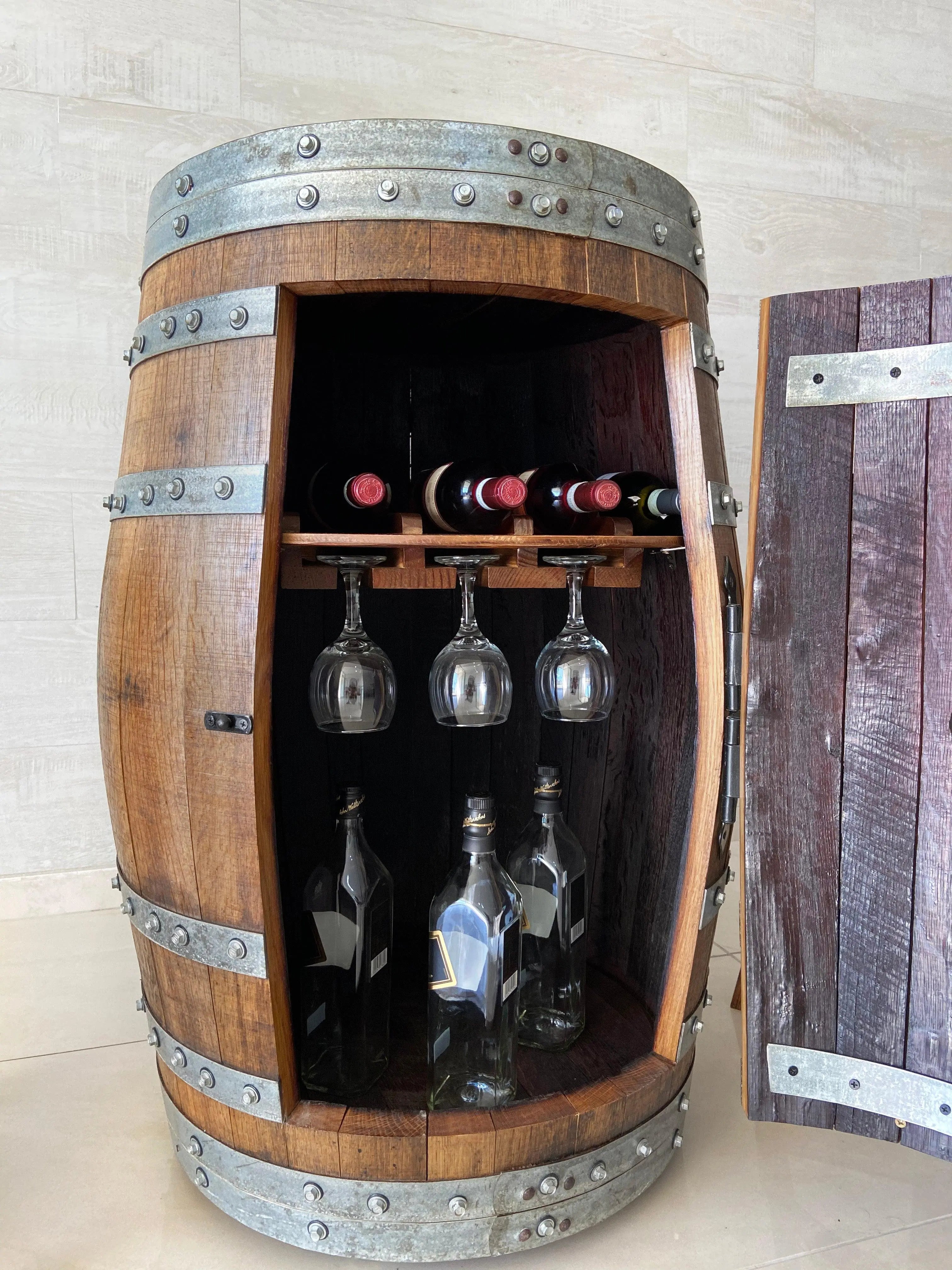 Multi-Use Wine Barrel Bar