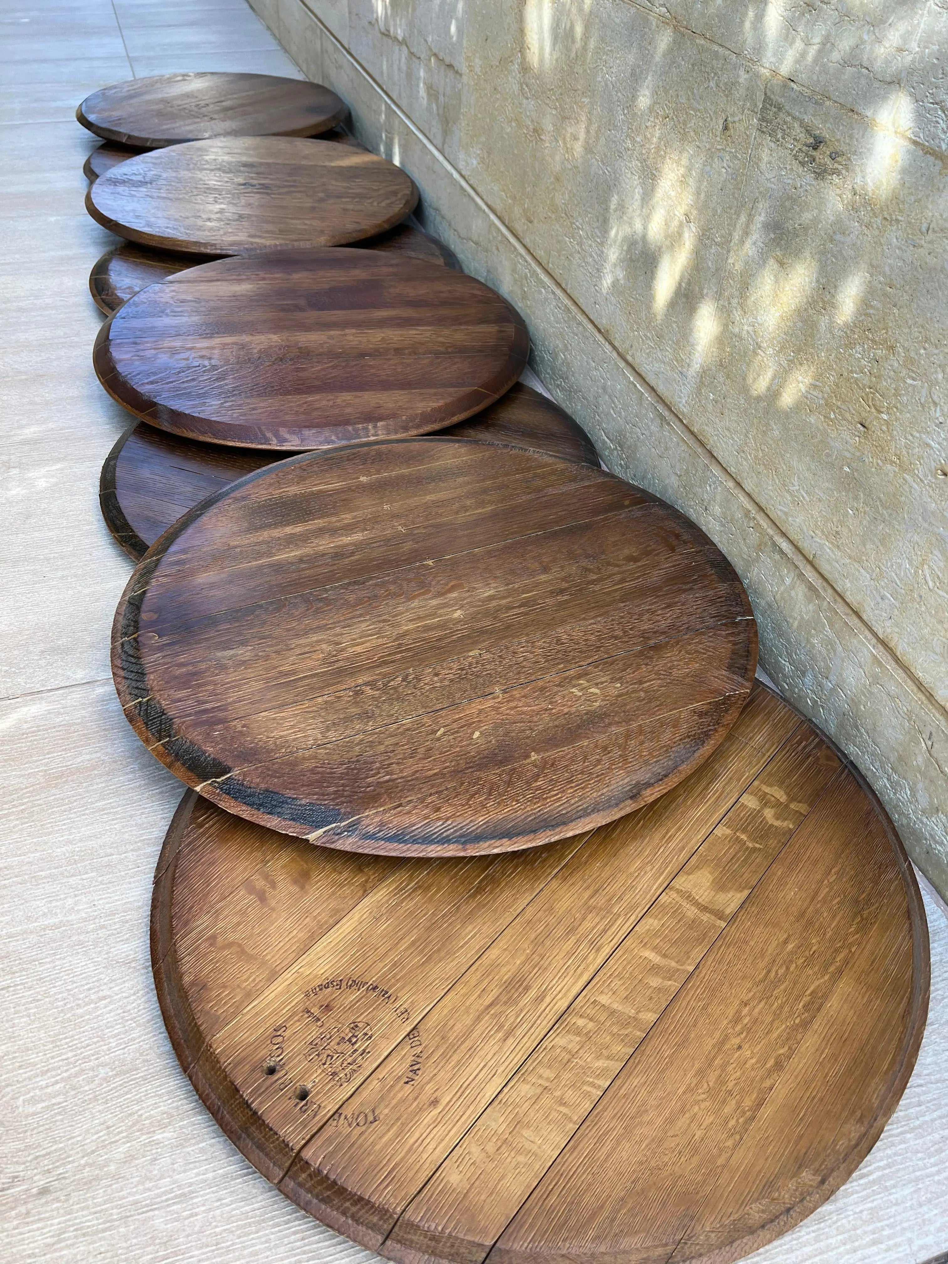 Wine Barrel Top - Finished Barrel Oak Head With Backing Installed (January Preorder)