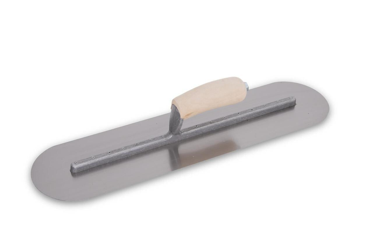 Marshalltown 11225 Concrete 18 X 5 Fully Rounded Finishing Trowel-Wood Handle