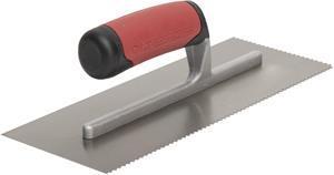 Marshalltown 15680 Tiling & Flooring Notched Trowel-1-8 X 1-8 X 1-16 Flat V-Soft Grip Handle