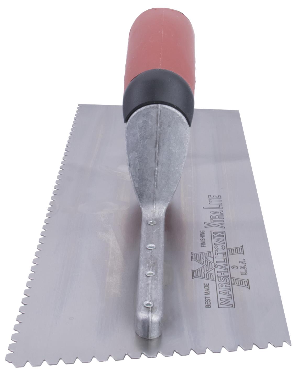 Marshalltown 15879 Tiling & Flooring Notched Trowel -1-8 X 1-8 X 1-16 Flat V-DuraSoft Handle