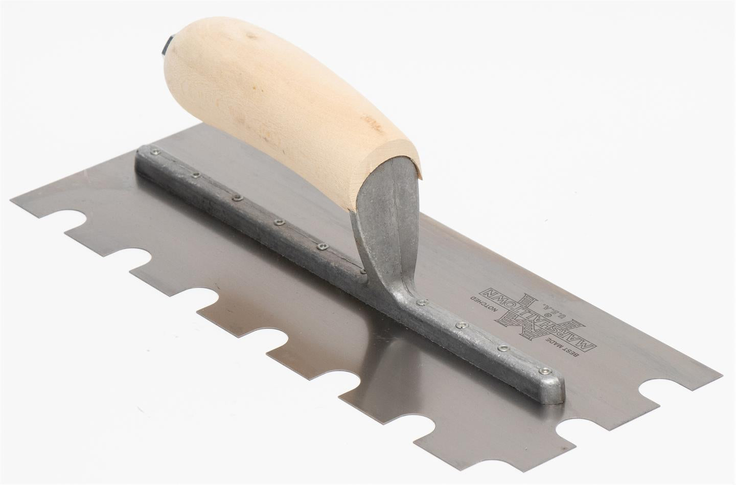 Marshalltown 10728 11 X 4 1-2  Notched Trowel 5-8 X 5-8 X 1 U-Wood Handle