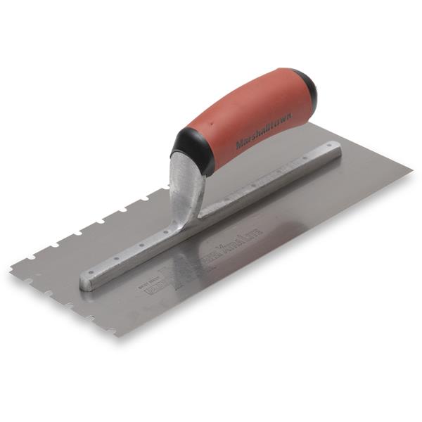 Marshalltown 10705 11 X 4 1-2 Stainless Steel Notched Trowel;3-16 X 3-16 X 5-8 UDuraSoft Handle